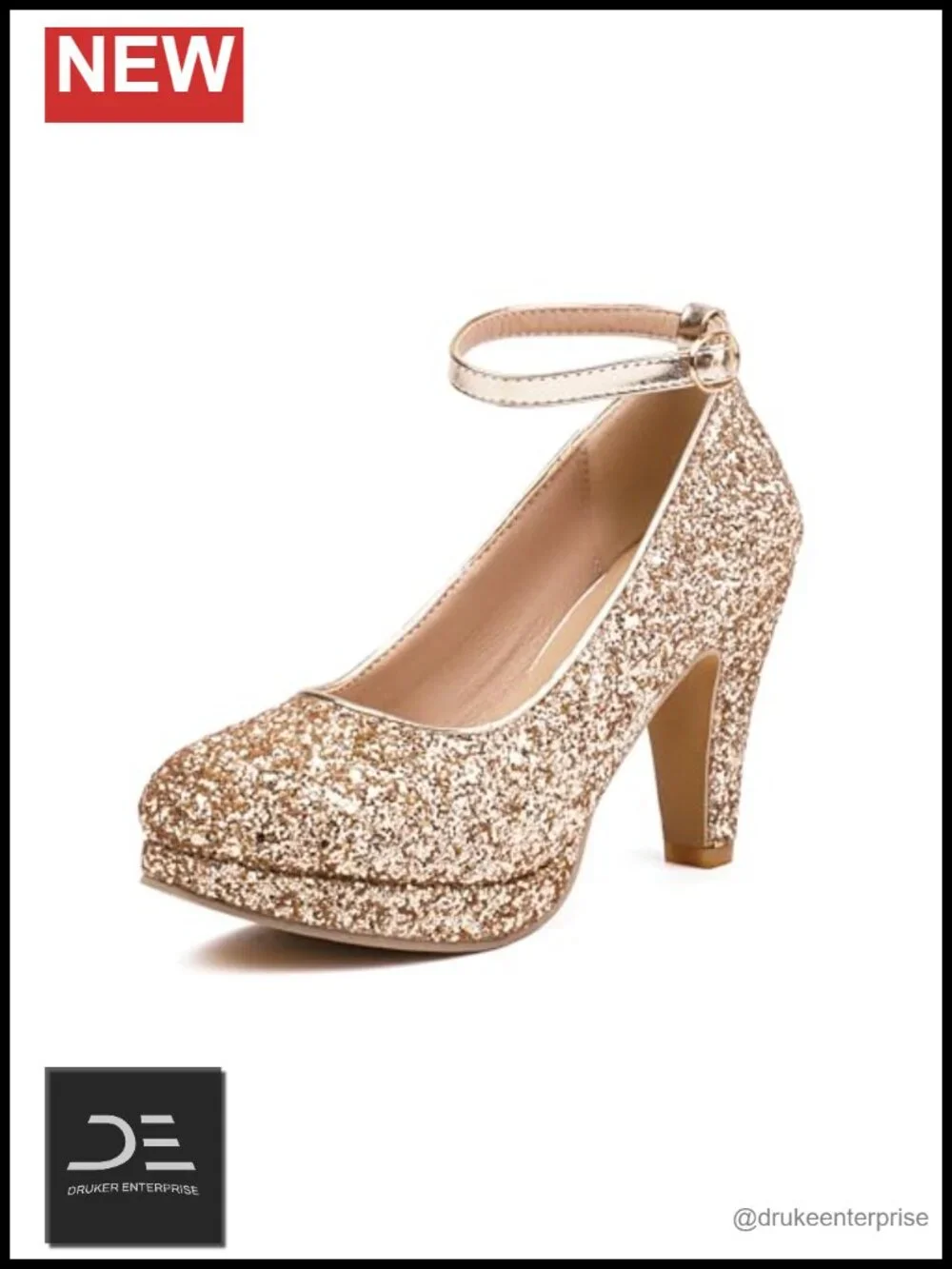 Women's Square Toe Block Heel Pumps Mary Jane PU Leather Ankle Strap Dress
